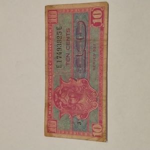 1954 USA military payment certificate, 10¢